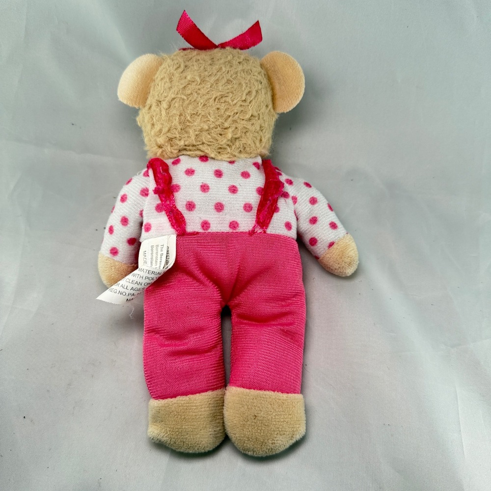 The Berenstain Bears Sister Bear Plush 8" Pink Polka Dot Shirt Overalls PBS Kids - Picture 9 of 9